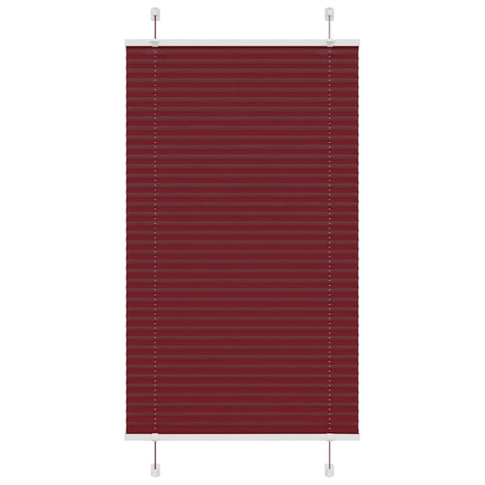 Pleated Blind Bordeaux Red 80x150 cm Fabric Width 79.4 cm Polyester