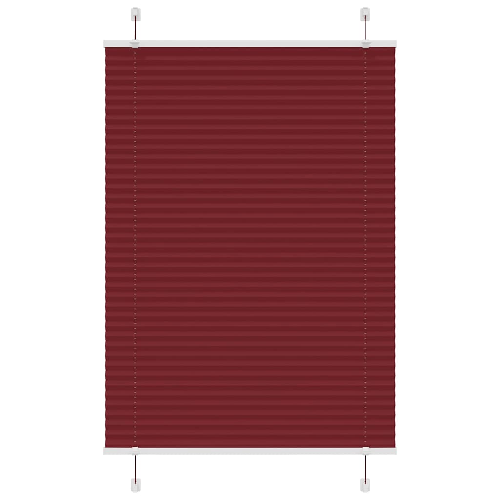 Pleated Blind Bordeaux Red 90x150 cm Fabric Width 89.4 cm Polyester