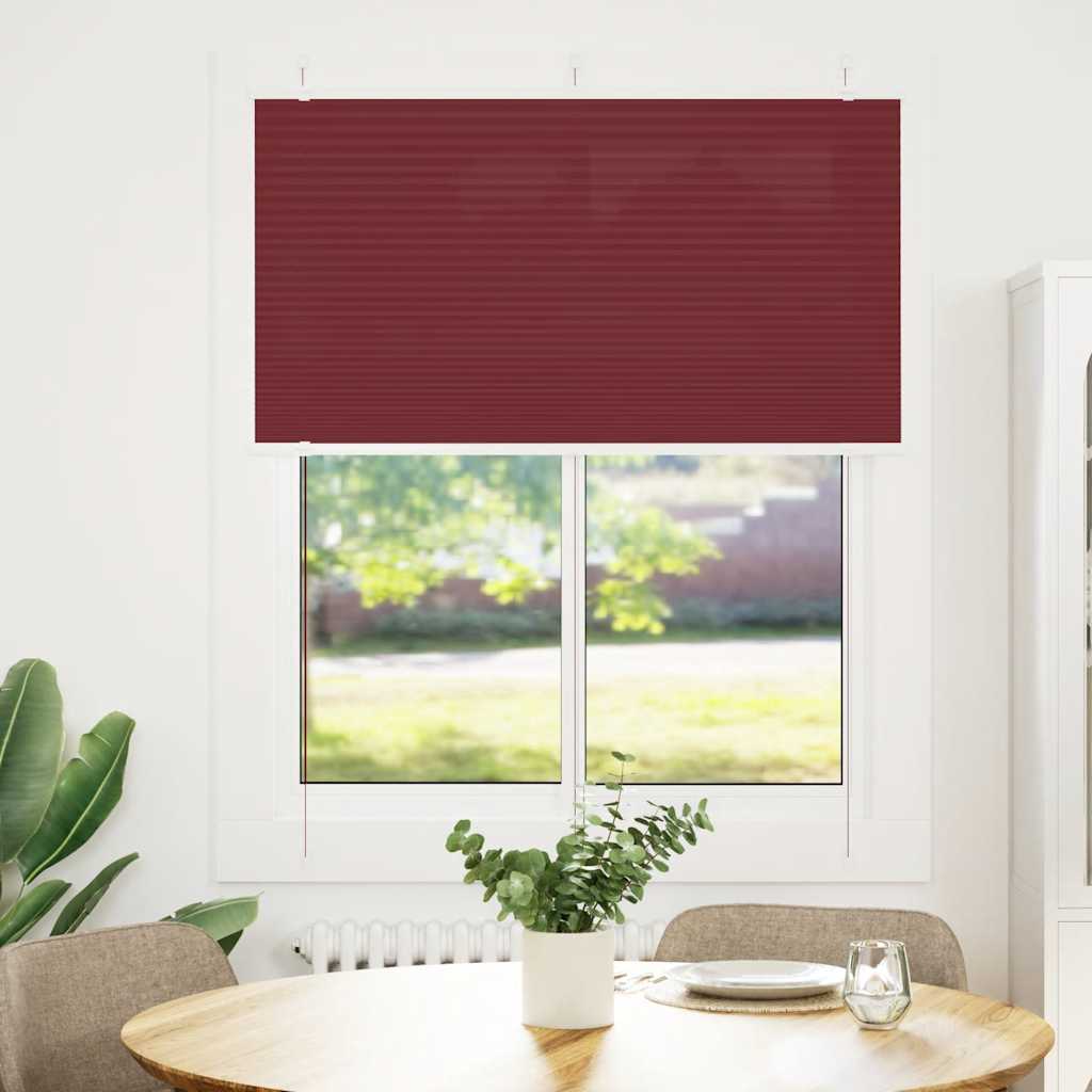 Pleated Blind Bordeaux Red 105x150 cm Fabric Width 104.4 cm Polyester