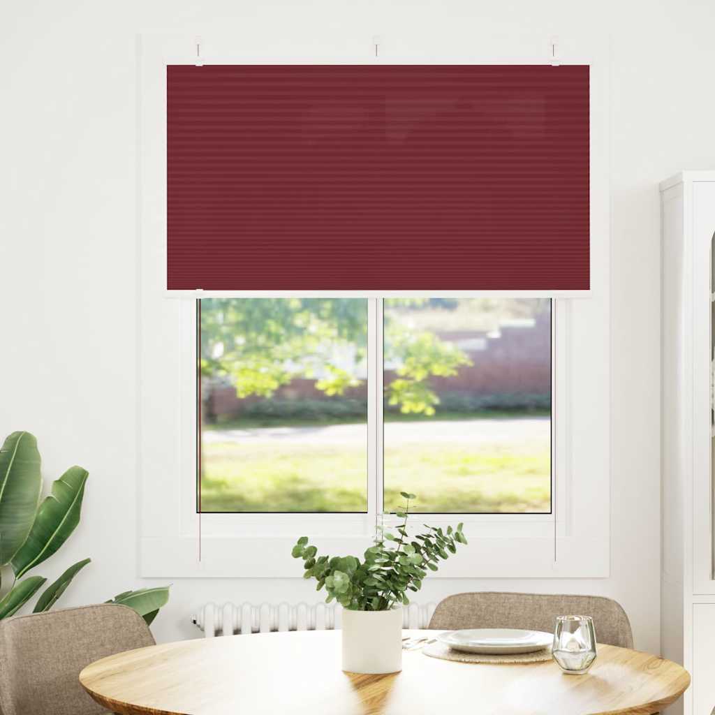 Pleated Blind Bordeaux Red 110x150 cm Fabric Width 109.4 cm Polyester