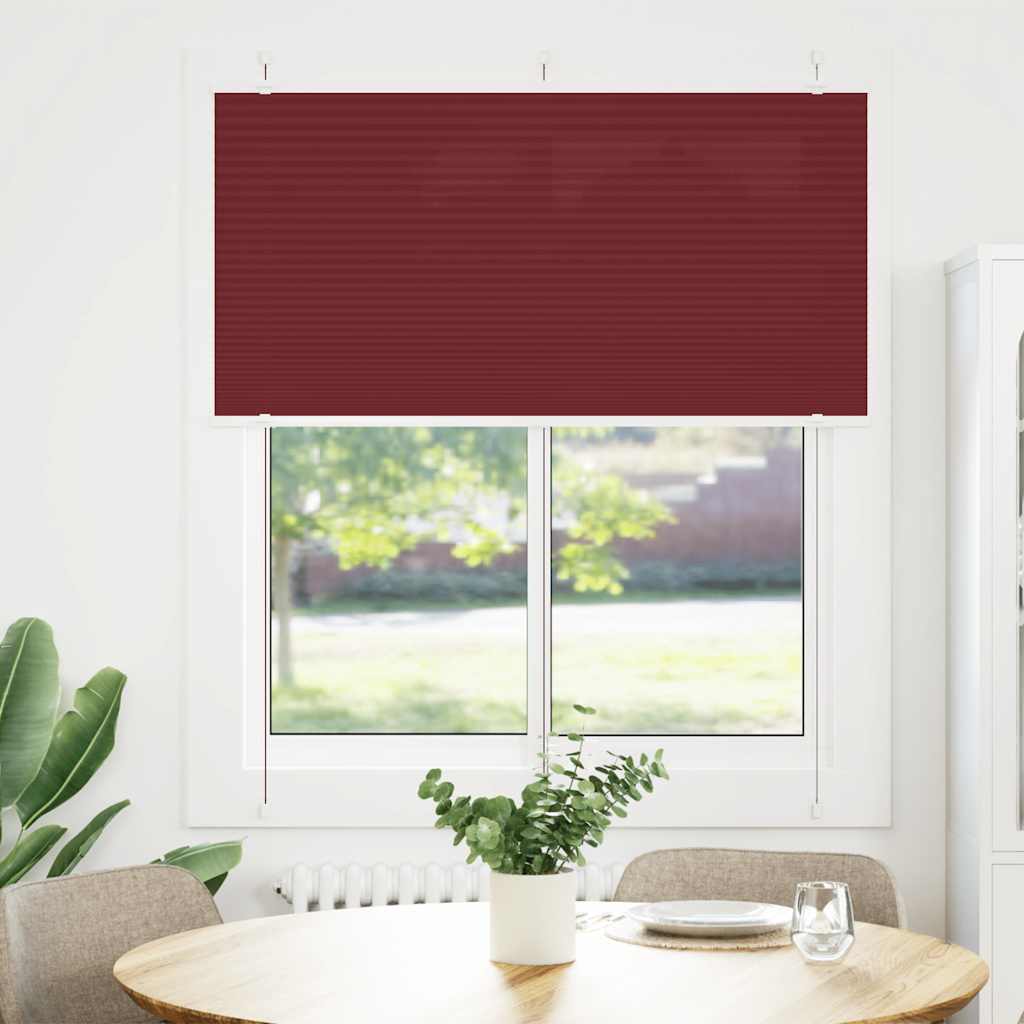 Pleated Blind Bordeaux Red 115x150 cm Fabric Width 114.4 cm Polyester