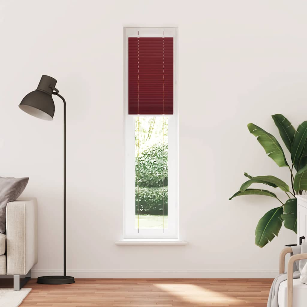 Pleated Blind Bordeaux Red 45x200 cm Fabric Width 44.4 cm Polyester