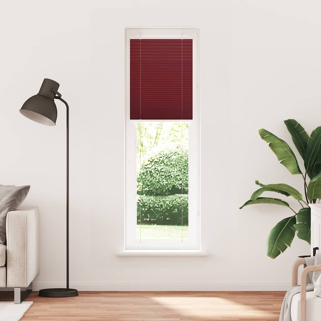 Pleated Blind Bordeaux Red 60x200 cm Fabric Width 59.4 cm Polyester