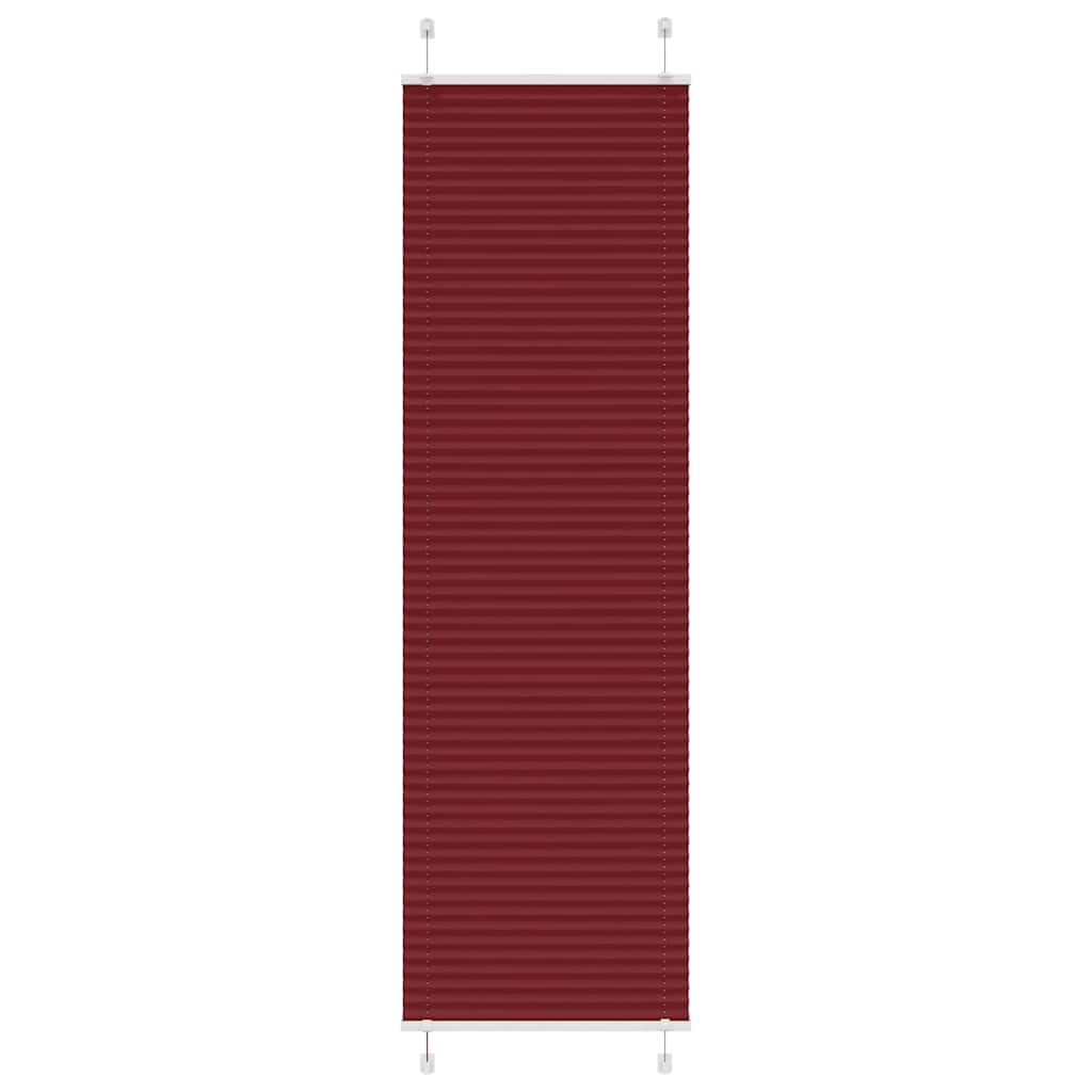 Pleated Blind Bordeaux Red 65x200 cm Fabric Width 64.4 cm Polyester