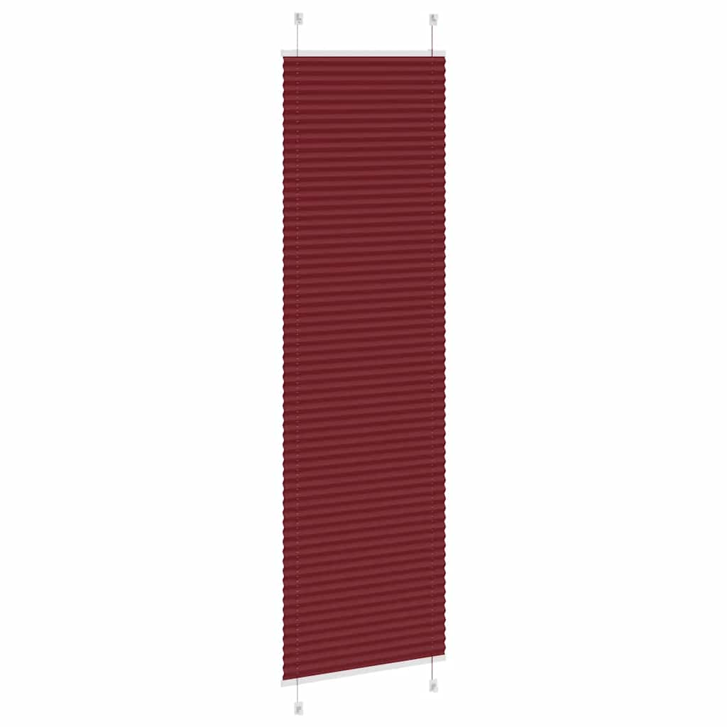 Pleated Blind Bordeaux Red 65x200 cm Fabric Width 64.4 cm Polyester