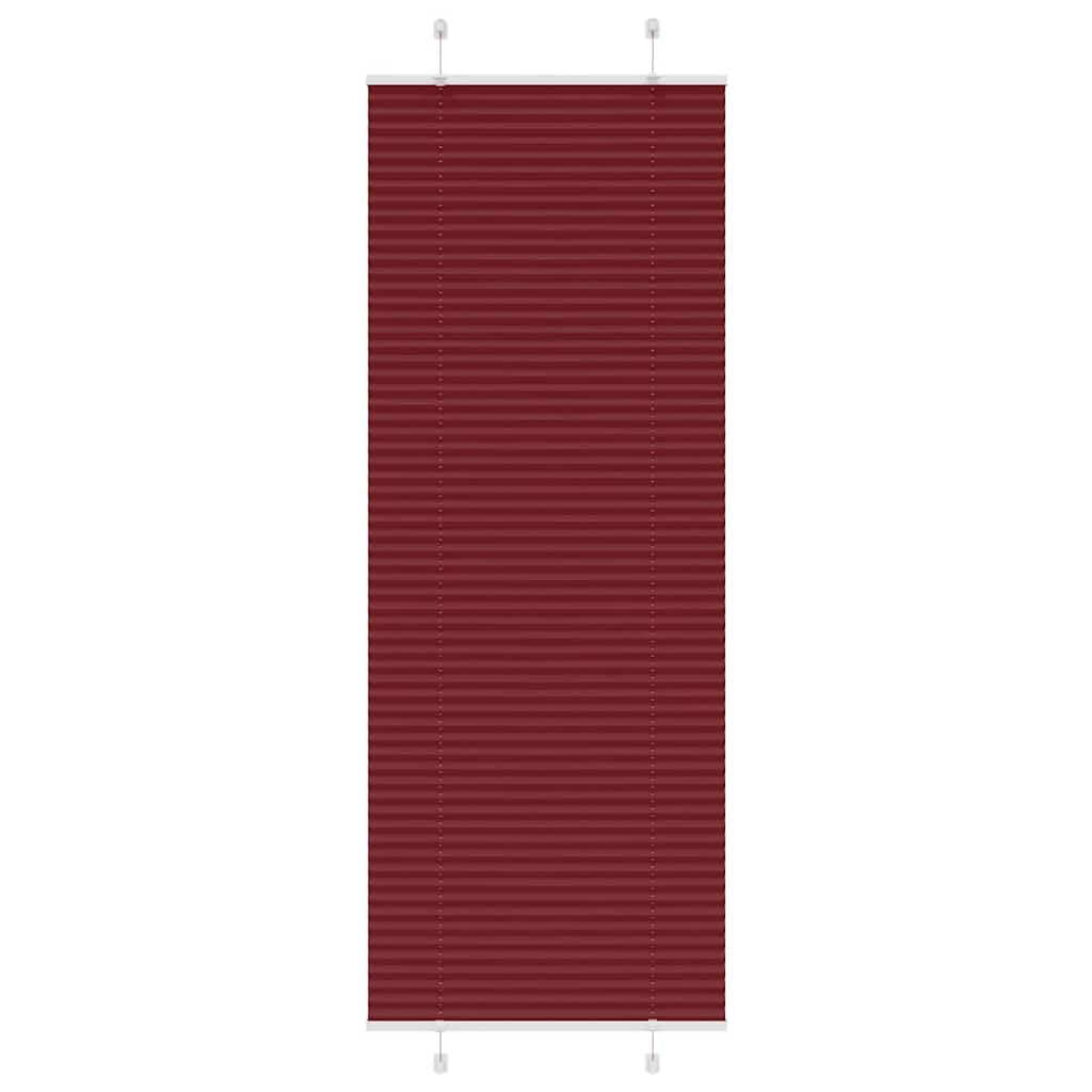 Pleated Blind Bordeaux Red 75x200 cm Fabric Width 74.4 cm Polyester