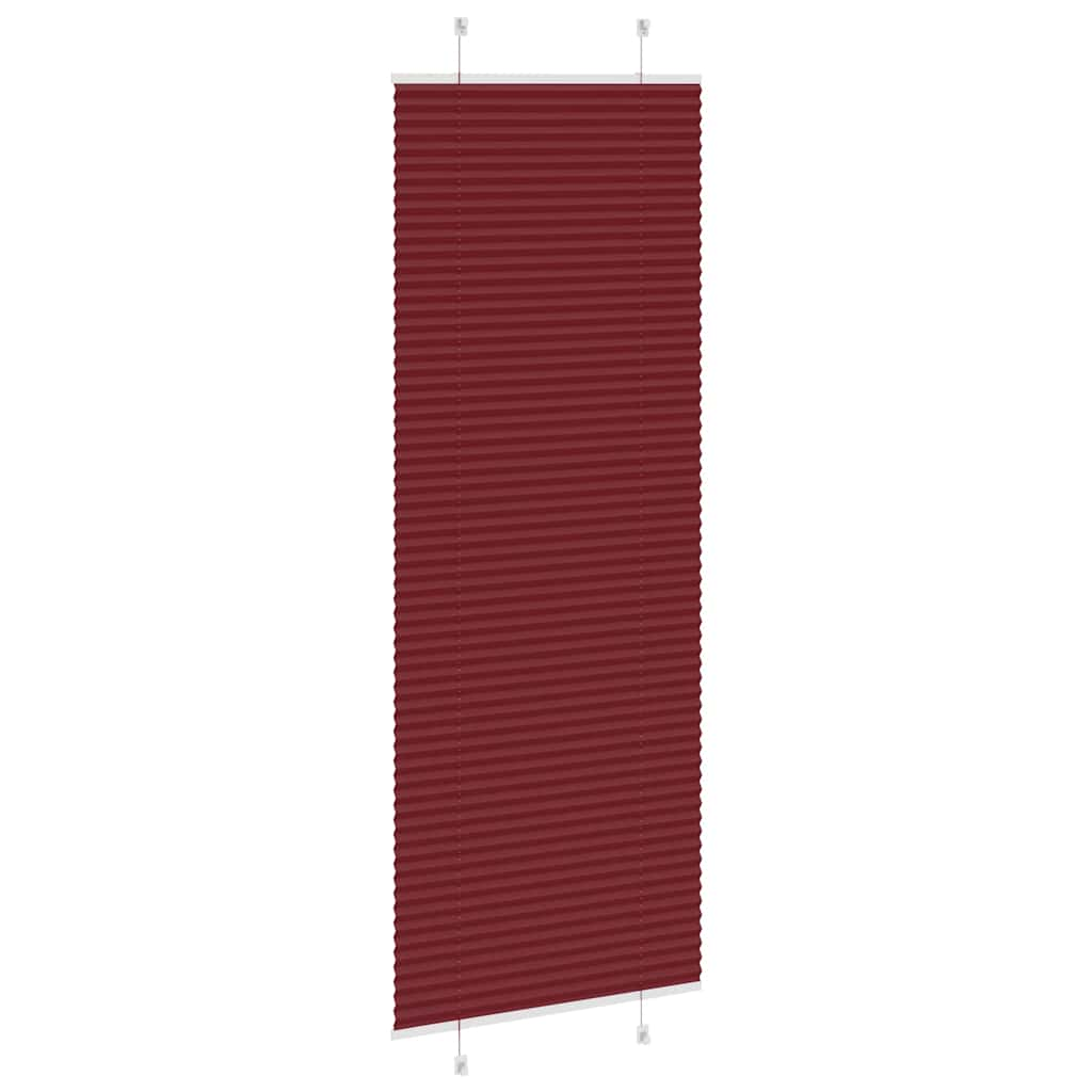 Pleated Blind Bordeaux Red 75x200 cm Fabric Width 74.4 cm Polyester