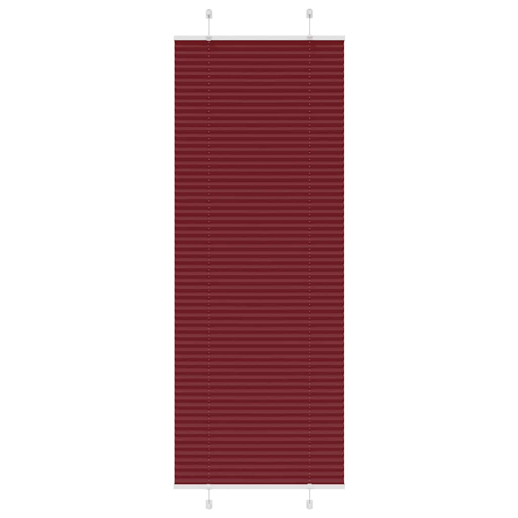 Pleated Blind Bordeaux Red 80x200 cm Fabric Width 79.4 cm Polyester