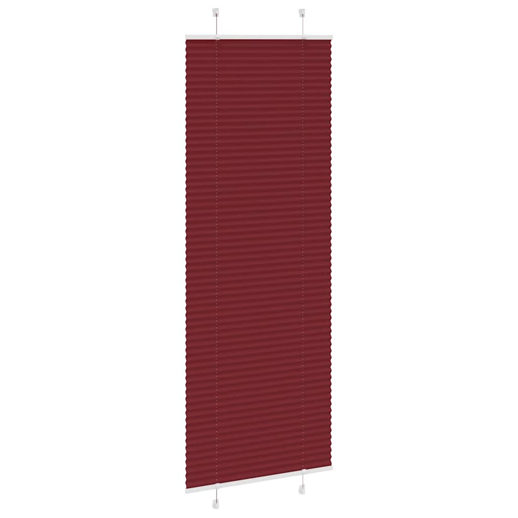 Pleated Blind Bordeaux Red 80x200 cm Fabric Width 79.4 cm Polyester