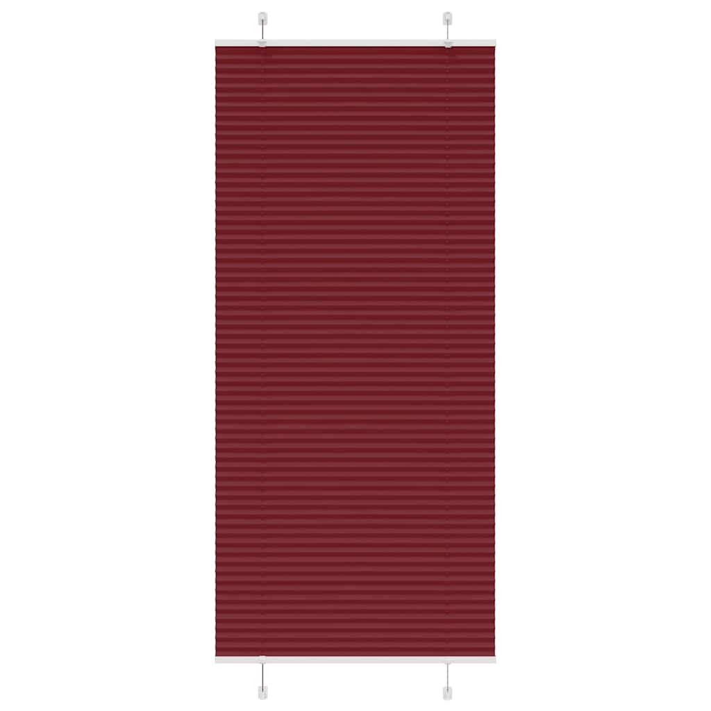 Pleated Blind Bordeaux Red 85x200 cm Fabric Width 84.4 cm Polyester