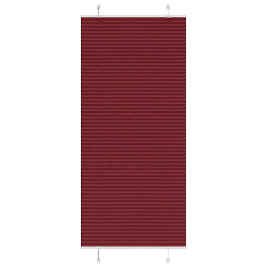 Pleated Blind Bordeaux Red 85x200 cm Fabric Width 84.4 cm Polyester