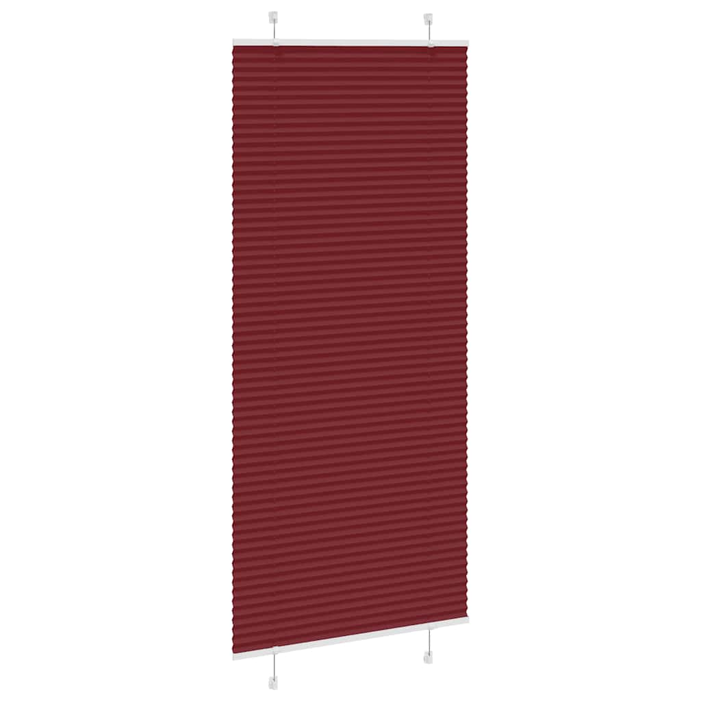 Pleated Blind Bordeaux Red 85x200 cm Fabric Width 84.4 cm Polyester