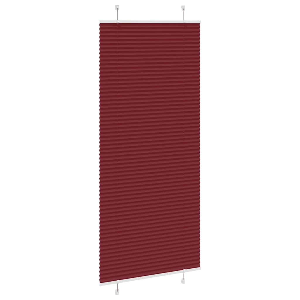 Pleated Blind Bordeaux Red 85x200 cm Fabric Width 84.4 cm Polyester