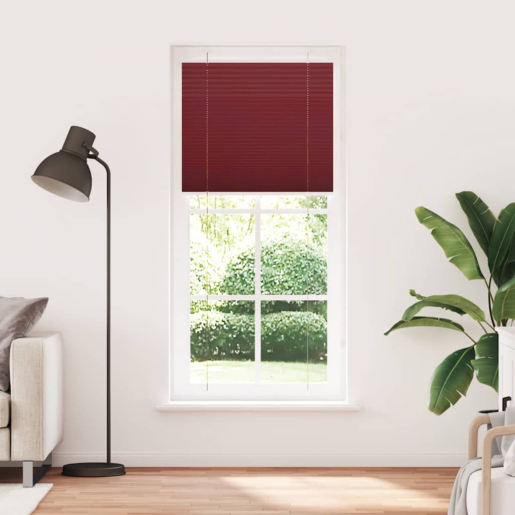 Pleated Blind Bordeaux Red 90x200 cm Fabric Width 89.4 cm Polyester