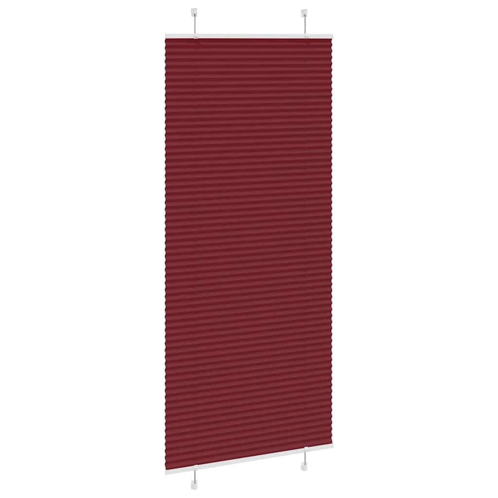 Pleated Blind Bordeaux Red 90x200 cm Fabric Width 89.4 cm Polyester