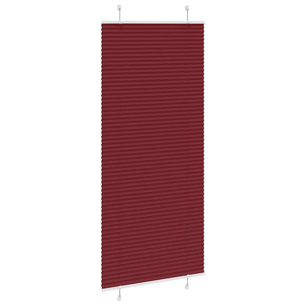 Pleated Blind Bordeaux Red 95x200 cm Fabric Width 94.4 cm Polyester