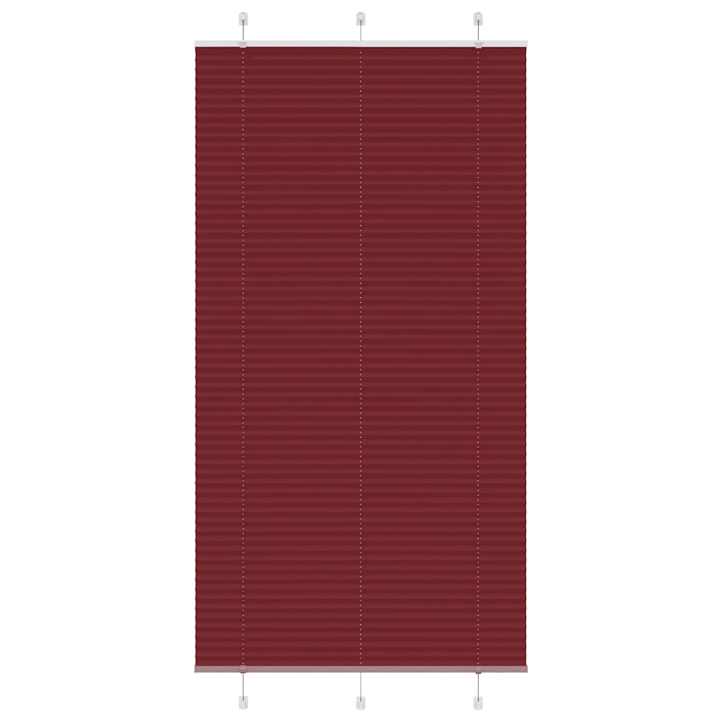 Pleated Blind Bordeaux Red 105x200 cm Fabric Width 104.4 cm Polyester