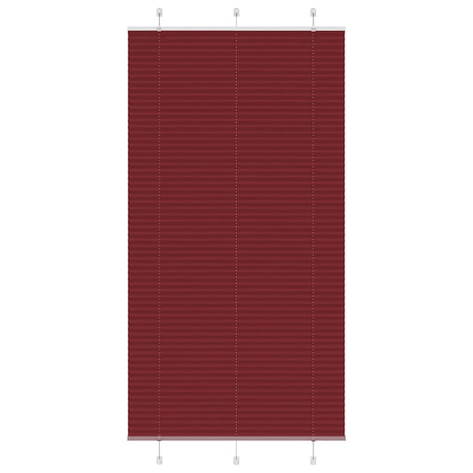 Pleated Blind Bordeaux Red 105x200 cm Fabric Width 104.4 cm Polyester