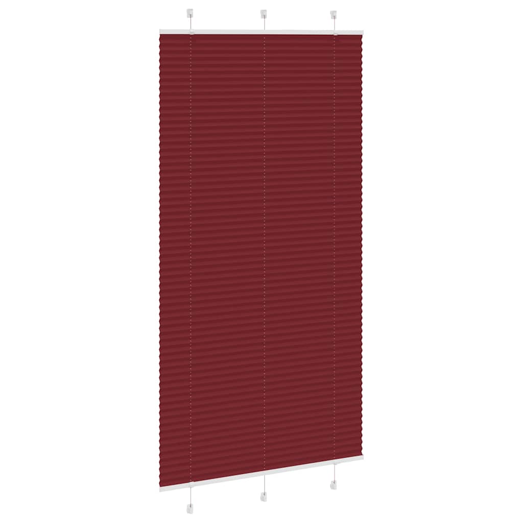 Pleated Blind Bordeaux Red 105x200 cm Fabric Width 104.4 cm Polyester