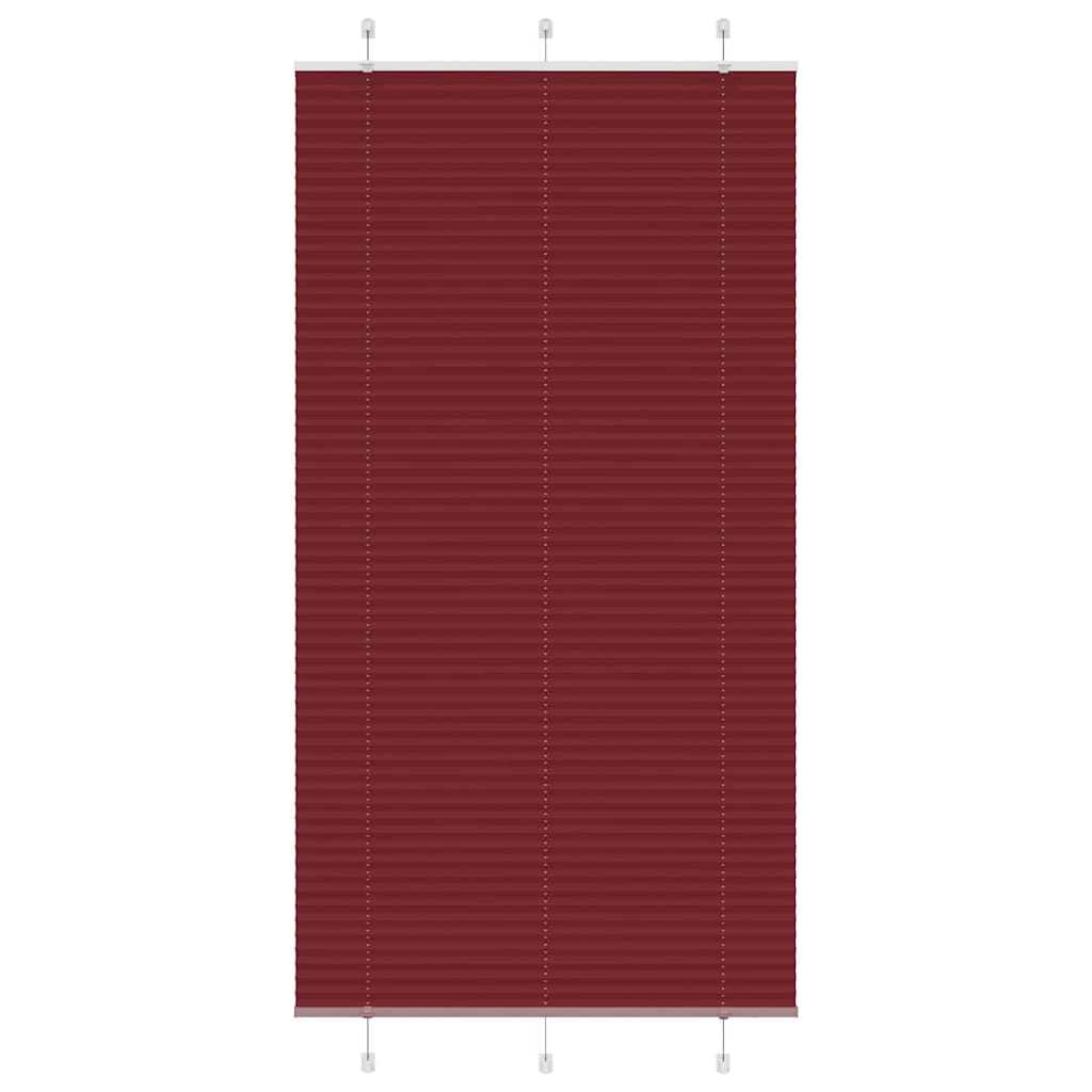 Pleated Blind Bordeaux Red 110x200 cm Fabric Width 109.4 cm Polyester