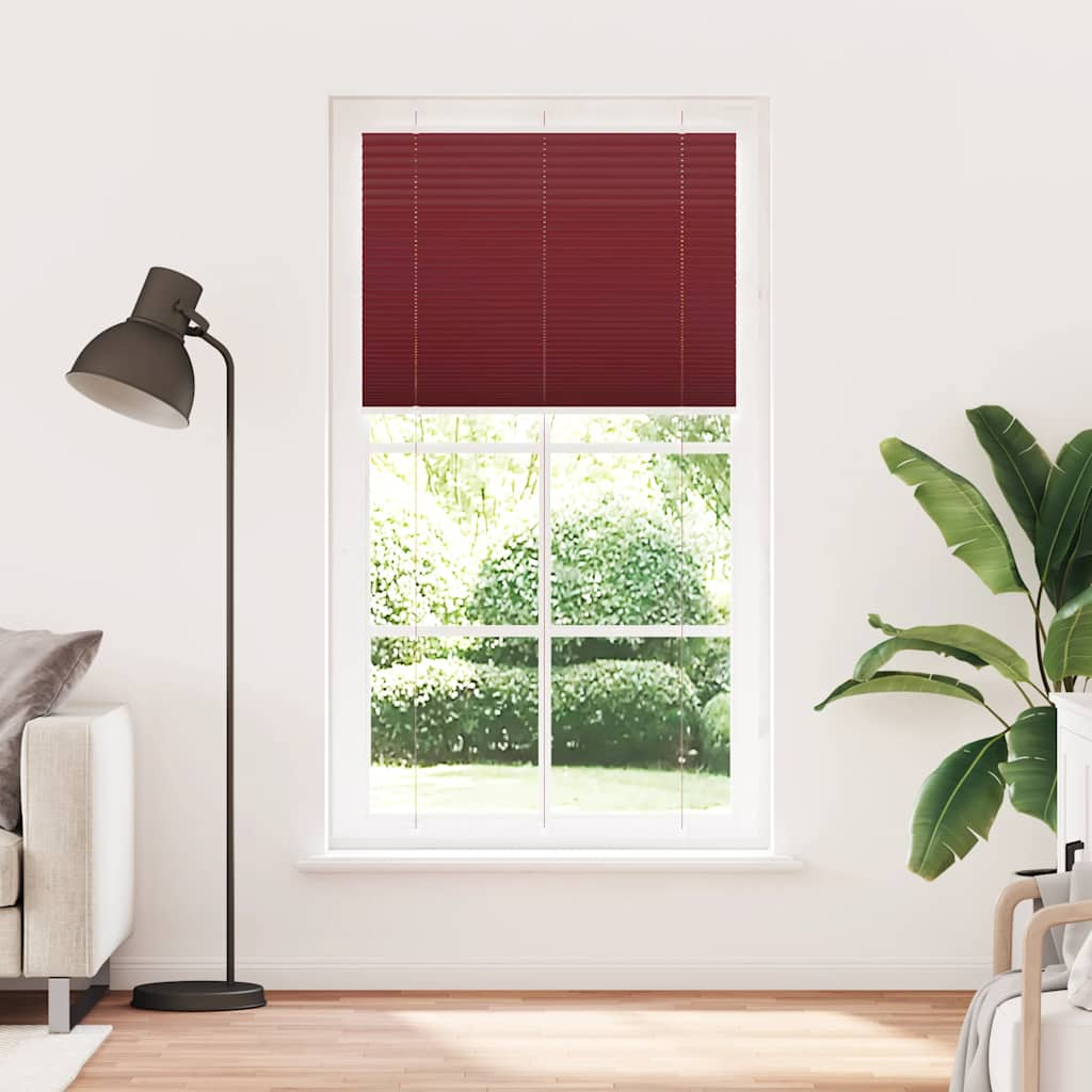 Pleated Blind Bordeaux Red 110x200 cm Fabric Width 109.4 cm Polyester