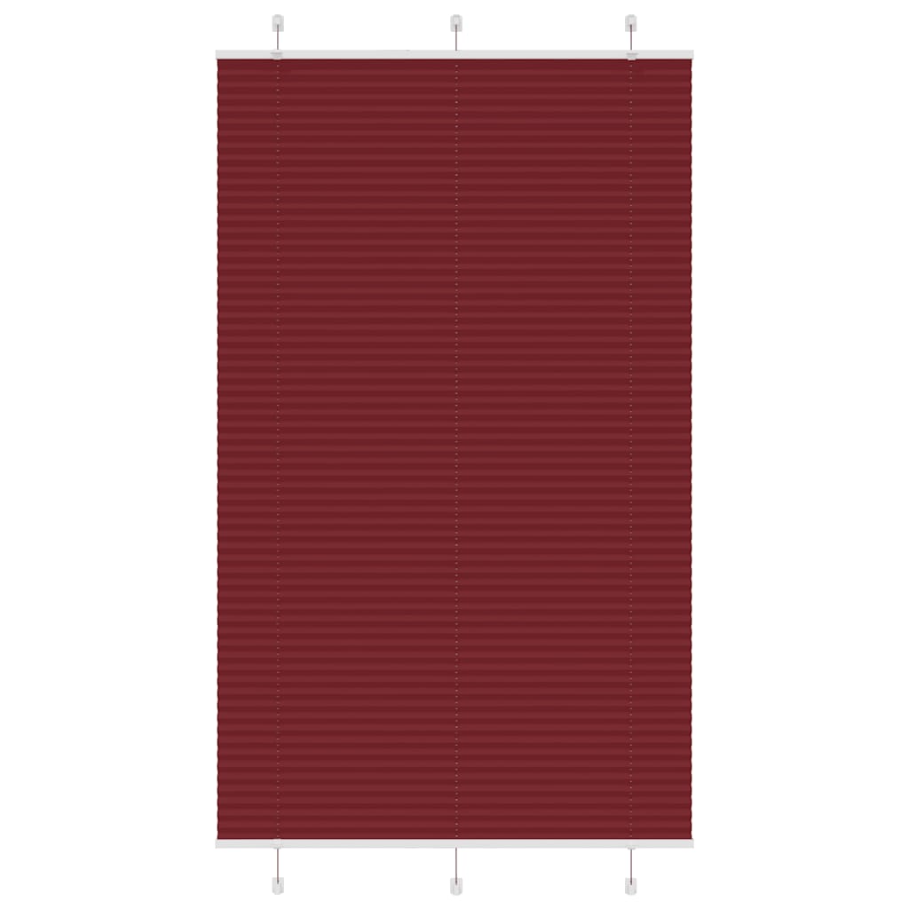 Pleated Blind Bordeaux Red 115x200 cm Fabric Width 114.4 cm Polyester