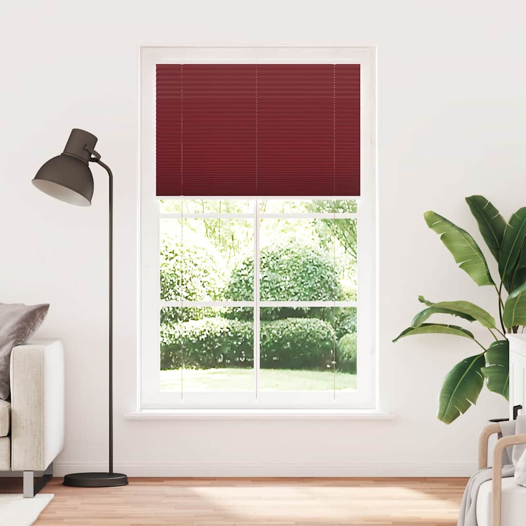 Pleated Blind Bordeaux Red 115x200 cm Fabric Width 114.4 cm Polyester