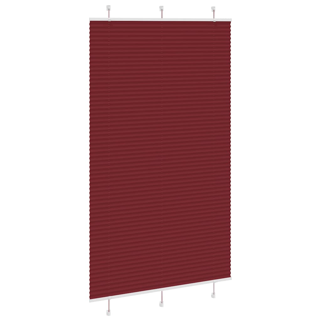 Pleated Blind Bordeaux Red 115x200 cm Fabric Width 114.4 cm Polyester