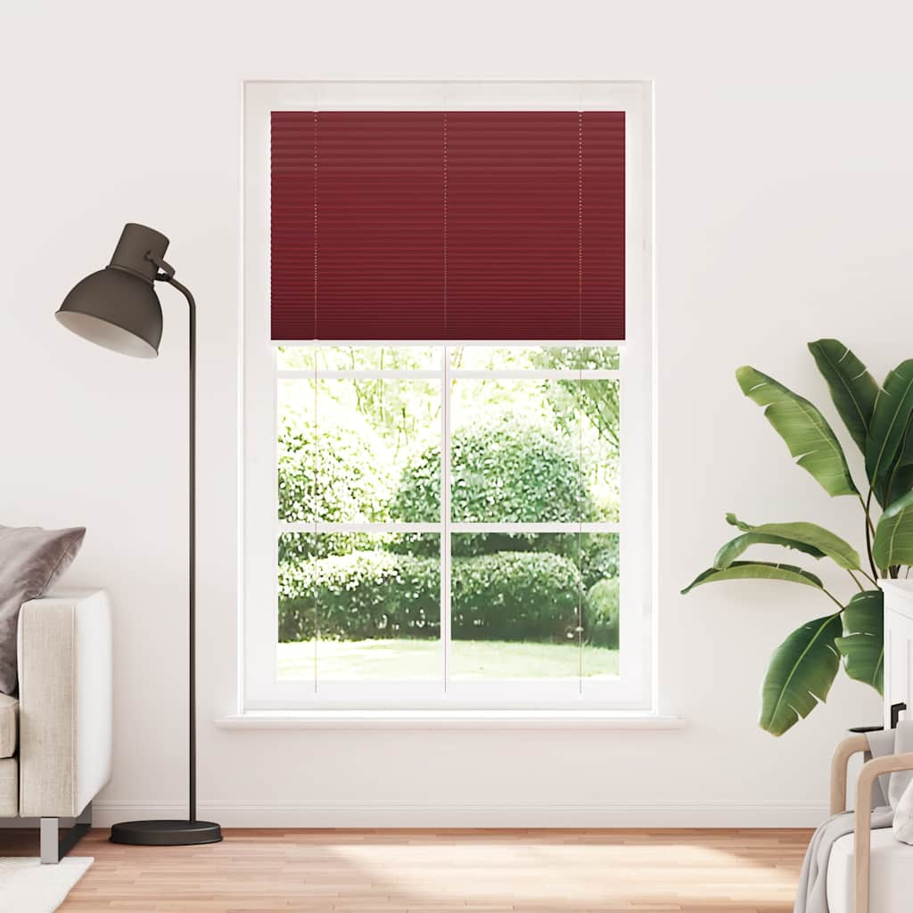 Pleated Blind Bordeaux Red 120x200 cm Fabric Width 119.4 cm Polyester