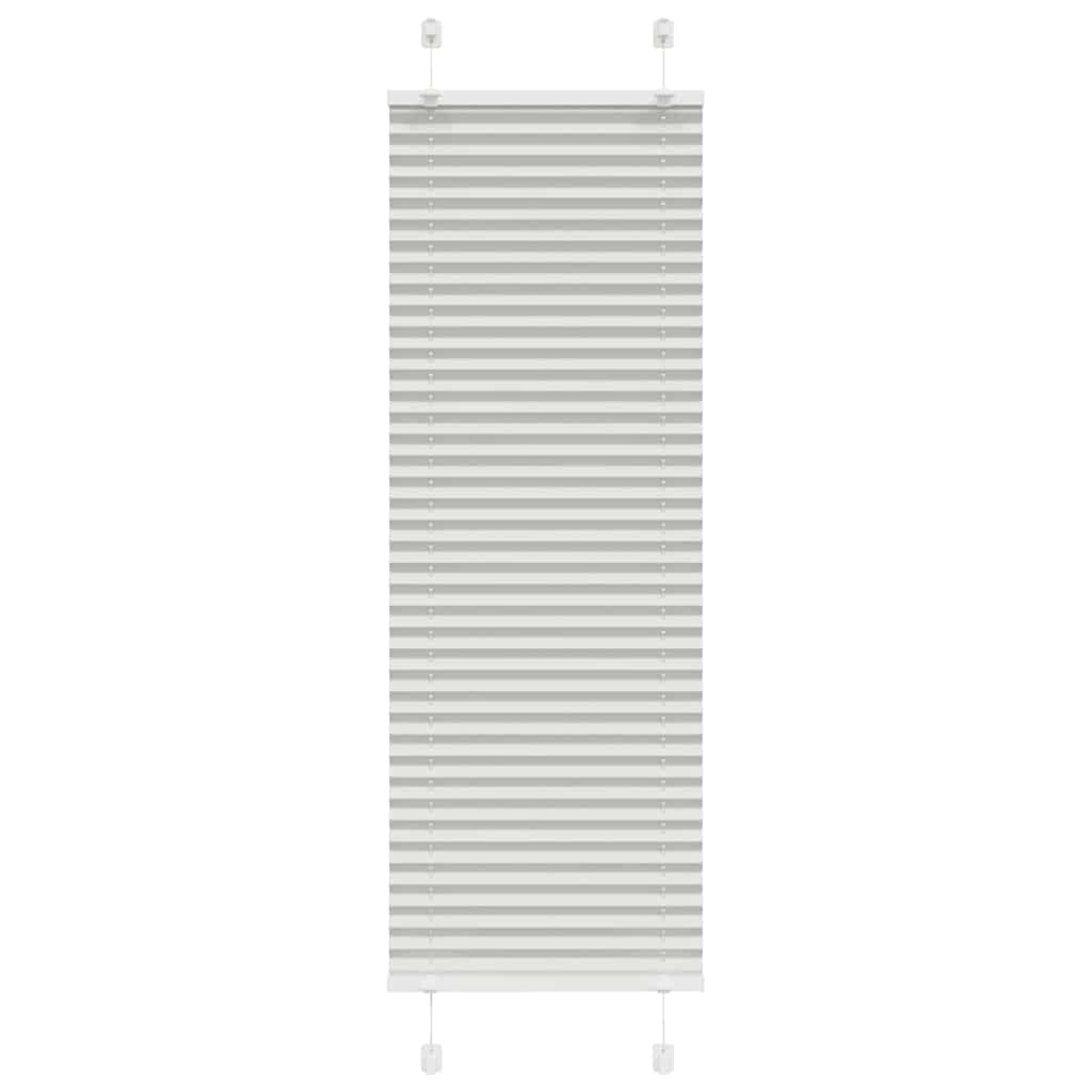 Pleated Blind Light Grey 40x100 cm Fabric Width 39.4 cm Polyester