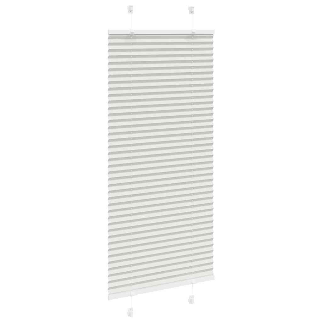 Pleated Blind Light Grey 65x100 cm Fabric Width 64.4 cm Polyester