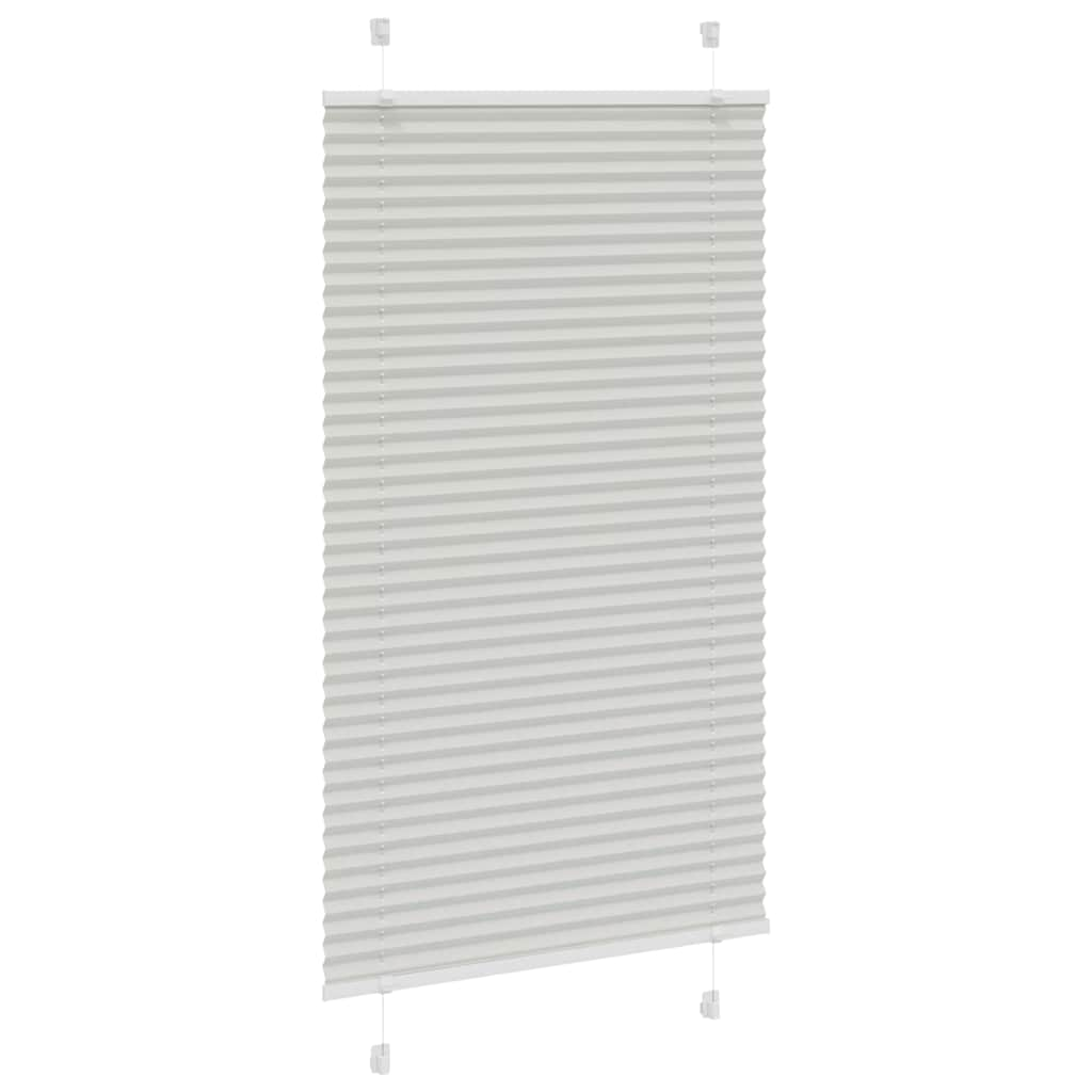 Pleated Blind Light Grey 70x100 cm Fabric Width 69.4 cm Polyester