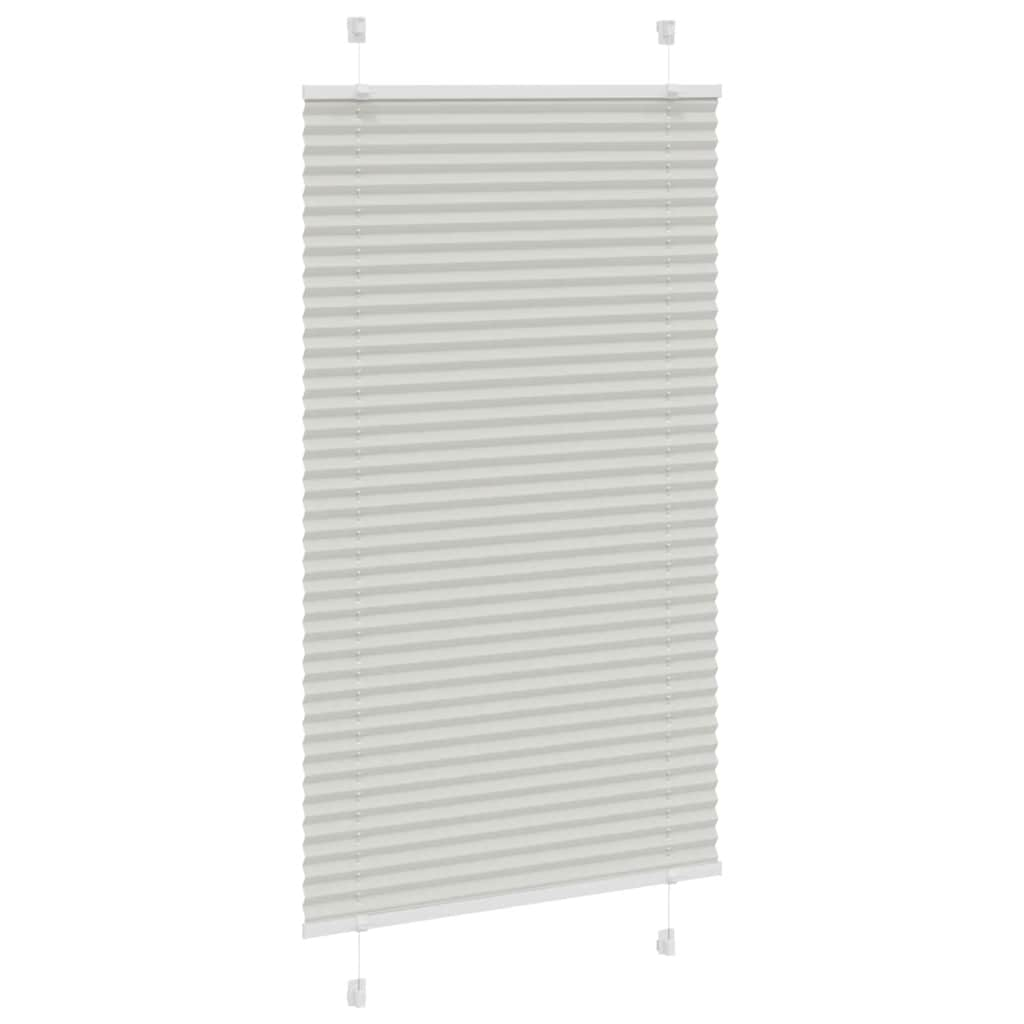 Pleated Blind Light Grey 75x100 cm Fabric Width 74.4 cm Polyester