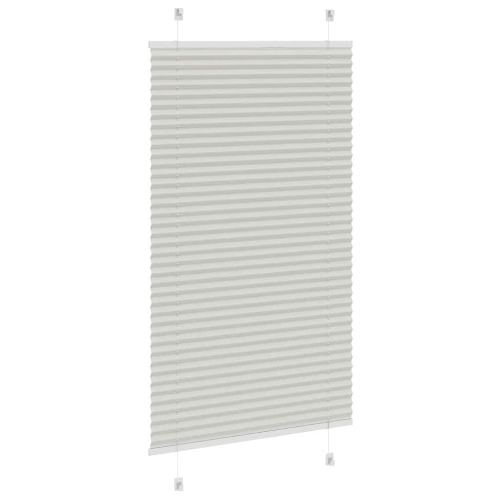 Pleated Blind Light Grey 75x100 cm Fabric Width 74.4 cm Polyester