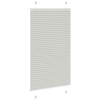 Pleated Blind Light Grey 75x100 cm Fabric Width 74.4 cm Polyester