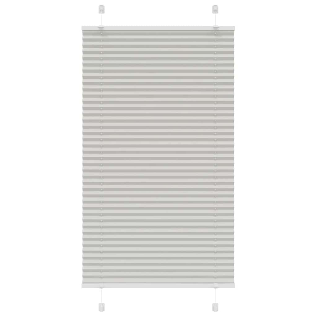 Pleated Blind Light Grey 80x100 cm Fabric Width 79.4 cm Polyester