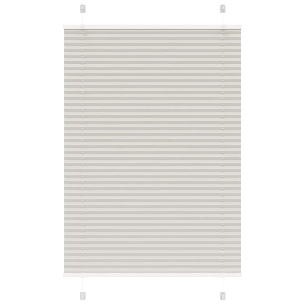 Pleated Blind Light Grey 85x100 cm Fabric Width 84.4 cm Polyester