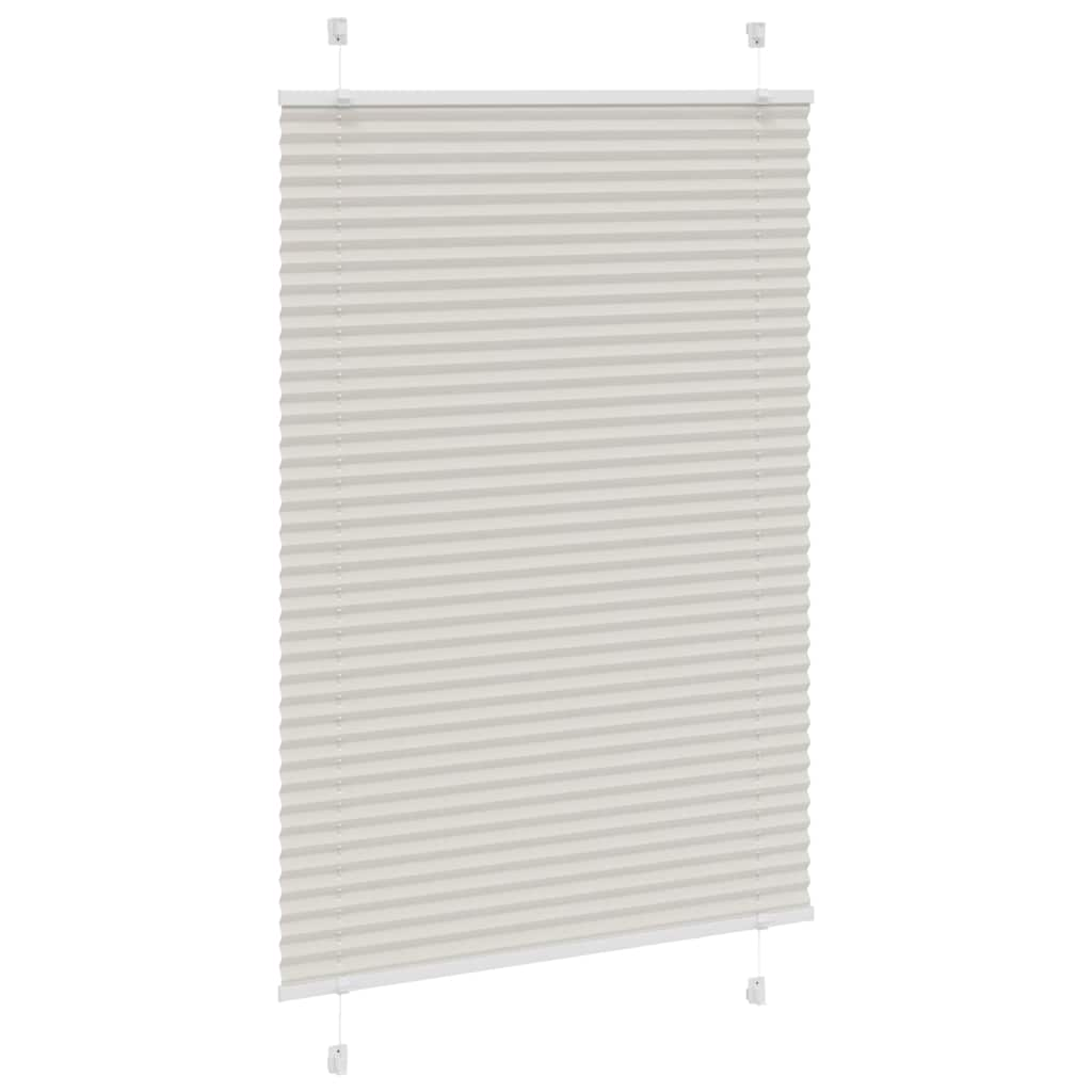 Pleated Blind Light Grey 90x100 cm Fabric Width 89.4 cm Polyester