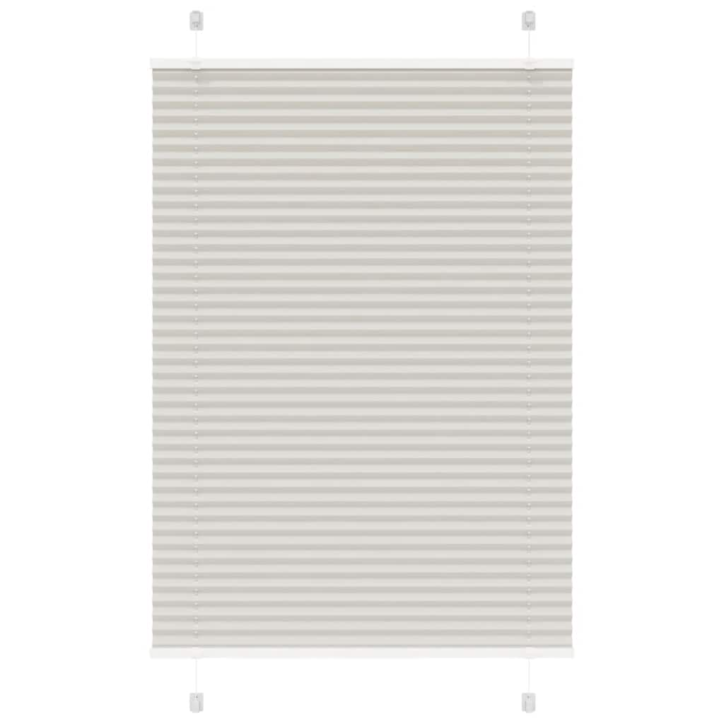 Pleated Blind Light Grey 95x100 cm Fabric Width 94.4 cm Polyester