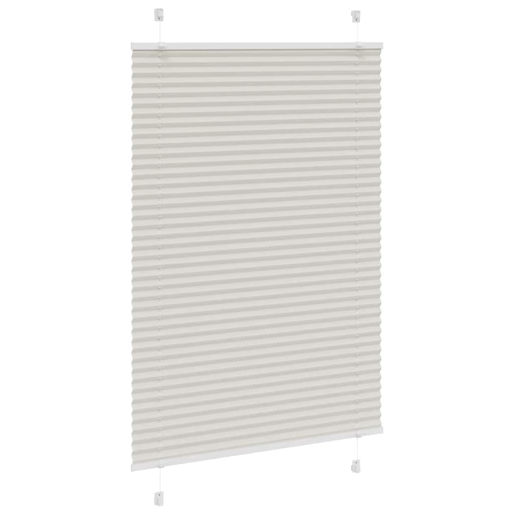 Pleated Blind Light Grey 100x100 cm Fabric Width 99.4 cm Polyester