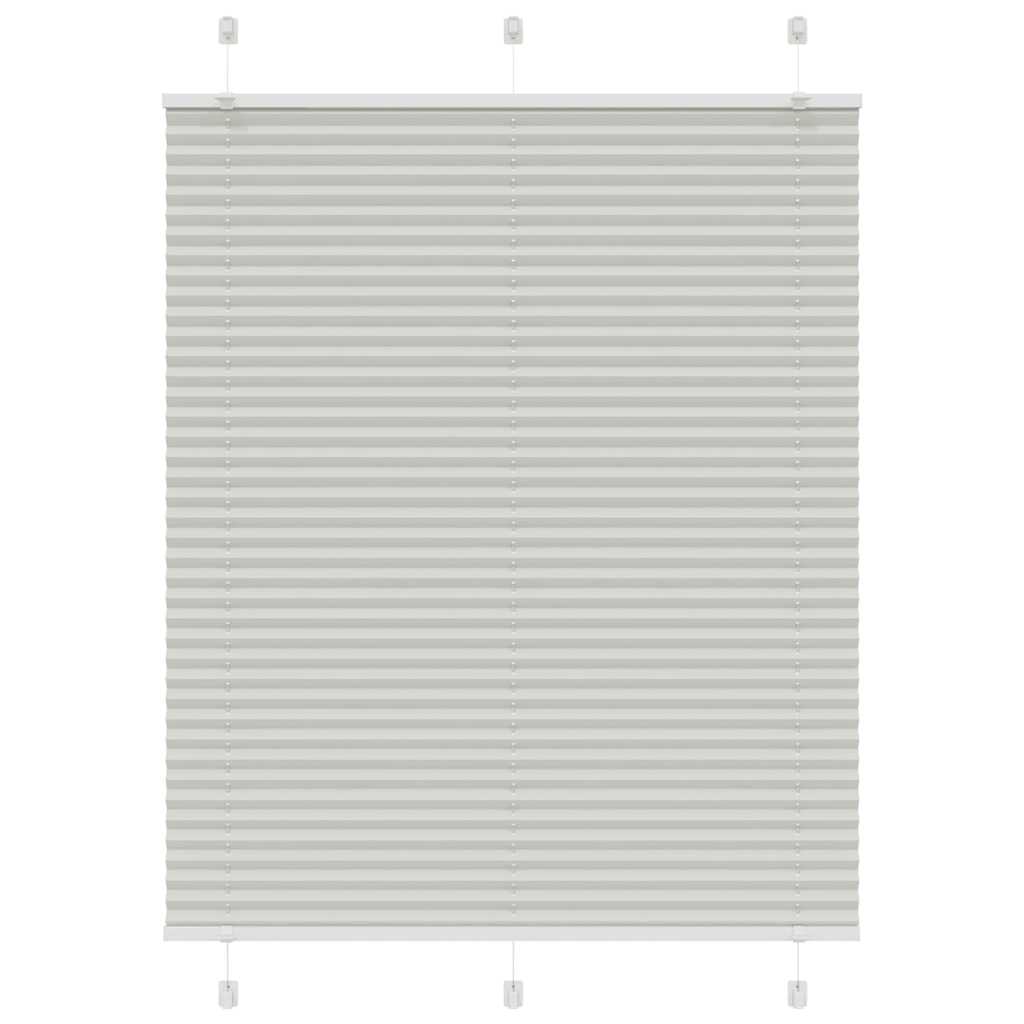 Pleated Blind Light Grey 105x100 cm Fabric Width 104.4 cm Polyester