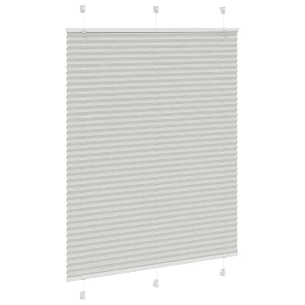 Pleated Blind Light Grey 105x100 cm Fabric Width 104.4 cm Polyester