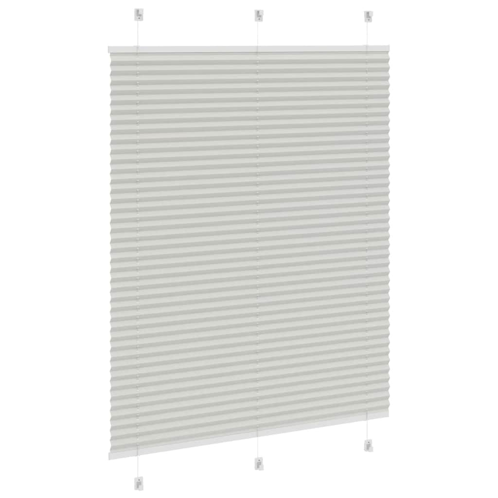 Pleated Blind Light Grey 105x100 cm Fabric Width 104.4 cm Polyester