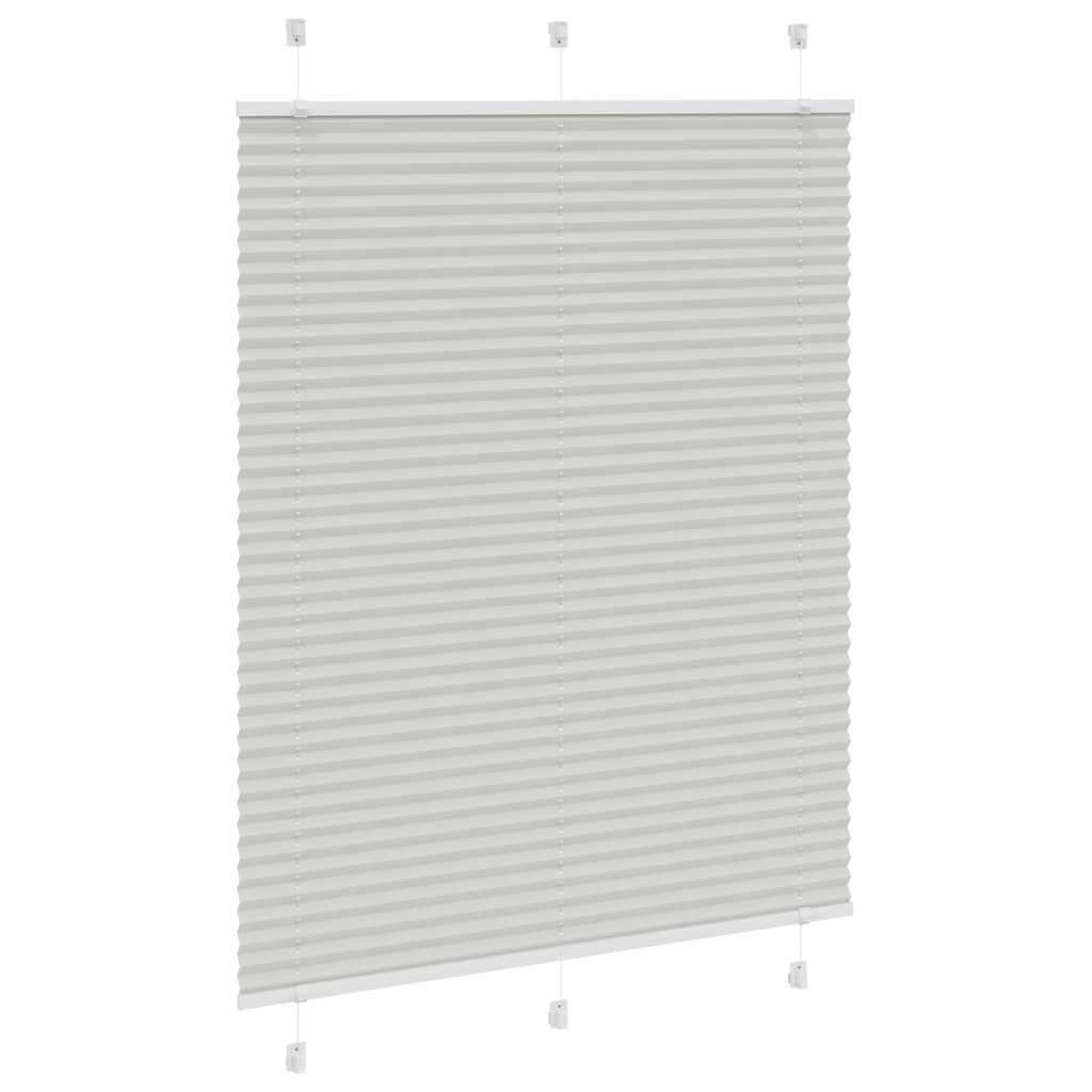 Pleated Blind Light Grey 110x100 cm Fabric Width 109.4 cm Polyester