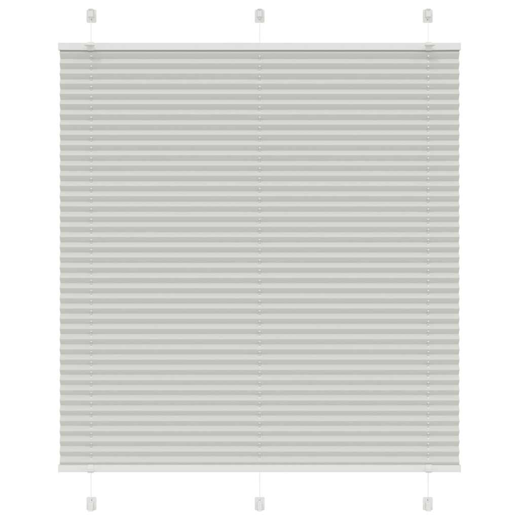 Pleated Blind Light Grey 115x100 cm Fabric Width 114.4 cm Polyester