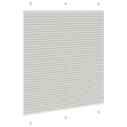 Pleated Blind Light Grey 115x100 cm Fabric Width 114.4 cm Polyester