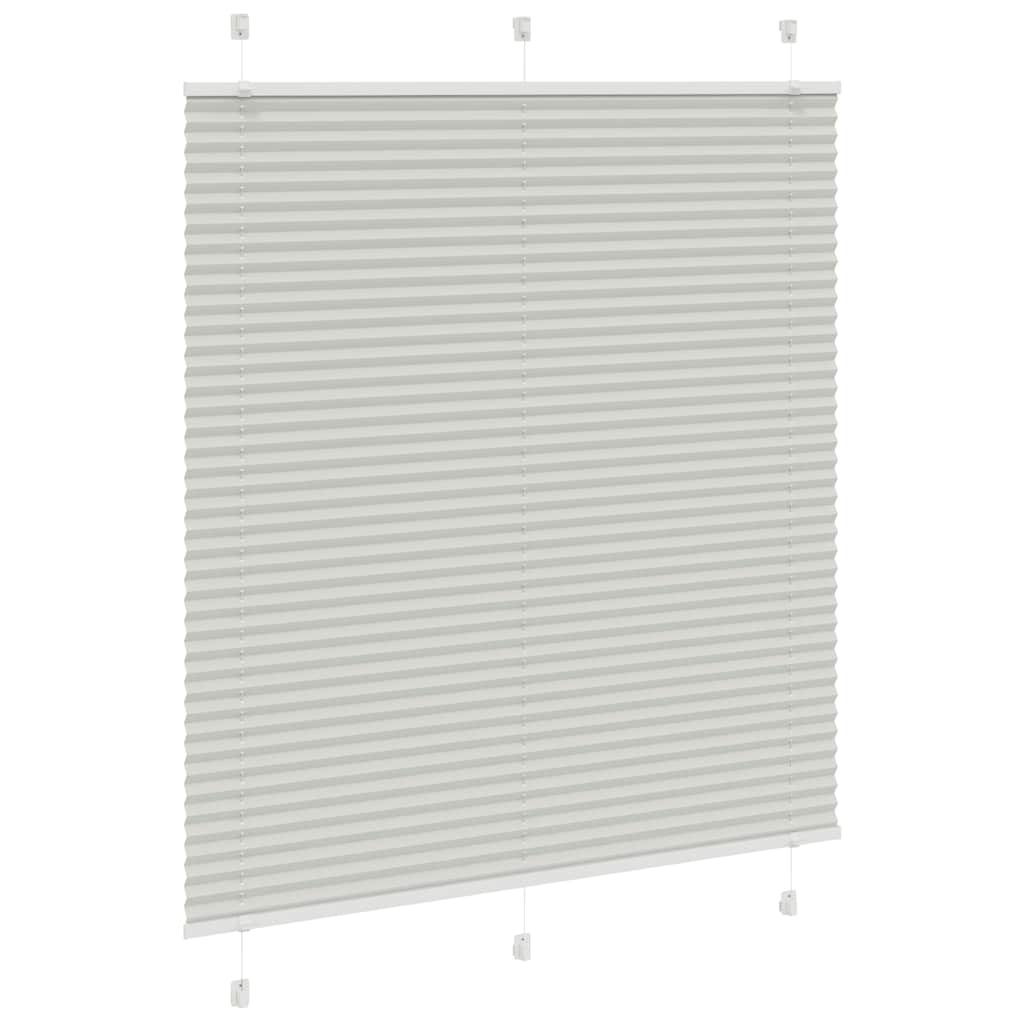 Pleated Blind Light Grey 120x100 cm Fabric Width 119.4 cm Polyester