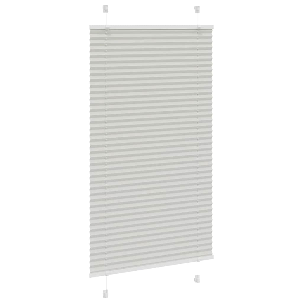 Pleated Blind Light Grey 75x150 cm Fabric Width 74.4 cm Polyester