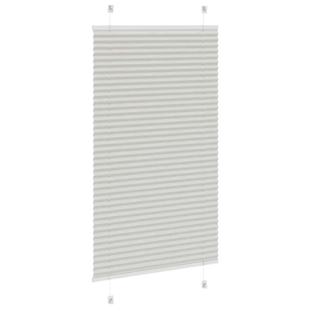 Pleated Blind Light Grey 75x150 cm Fabric Width 74.4 cm Polyester