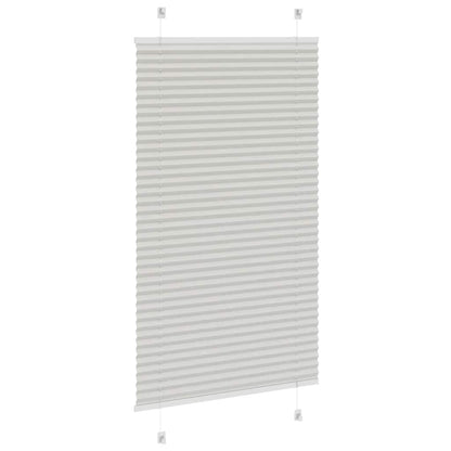 Pleated Blind Light Grey 75x150 cm Fabric Width 74.4 cm Polyester